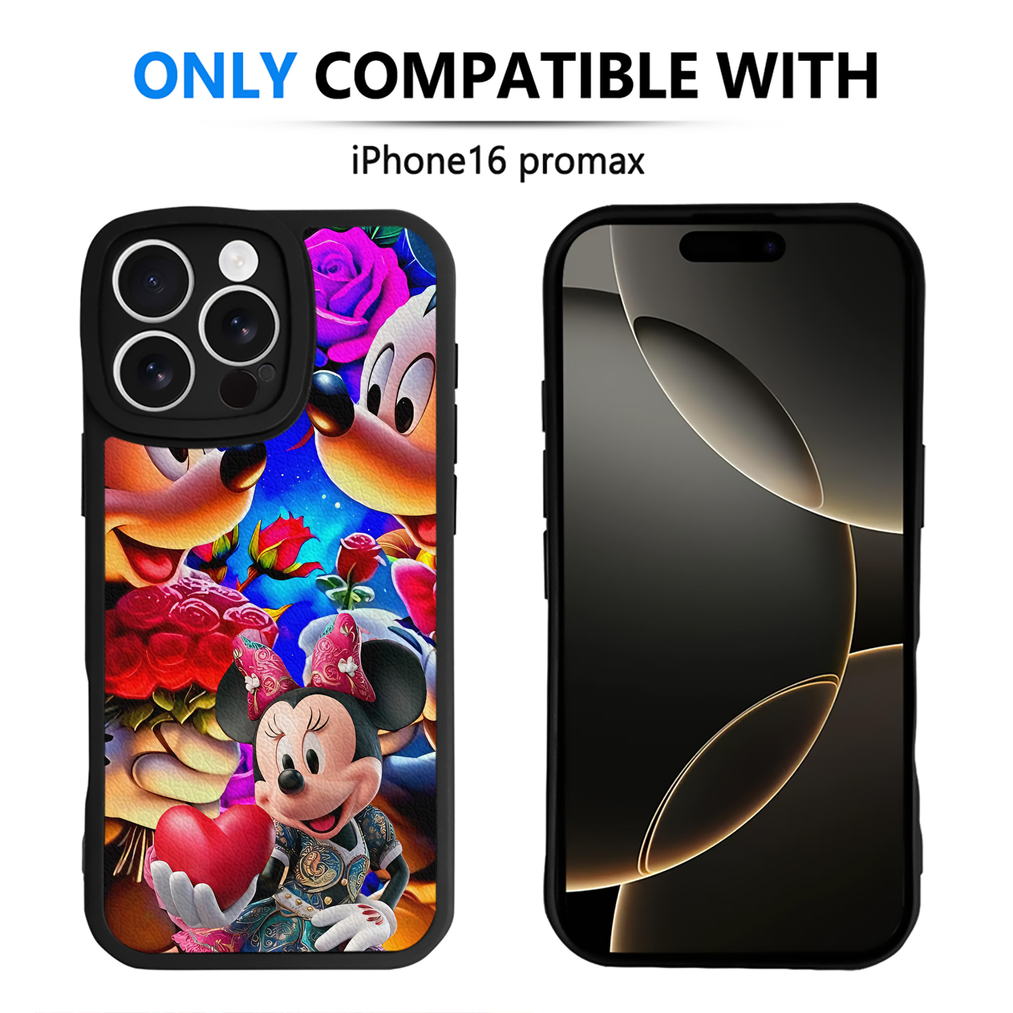 （画像用） ミッキーマウス Mickey Mouse 【iPhone 16シリーズ対応】シリコンスマホケース（レザー調） 材質：シリコン